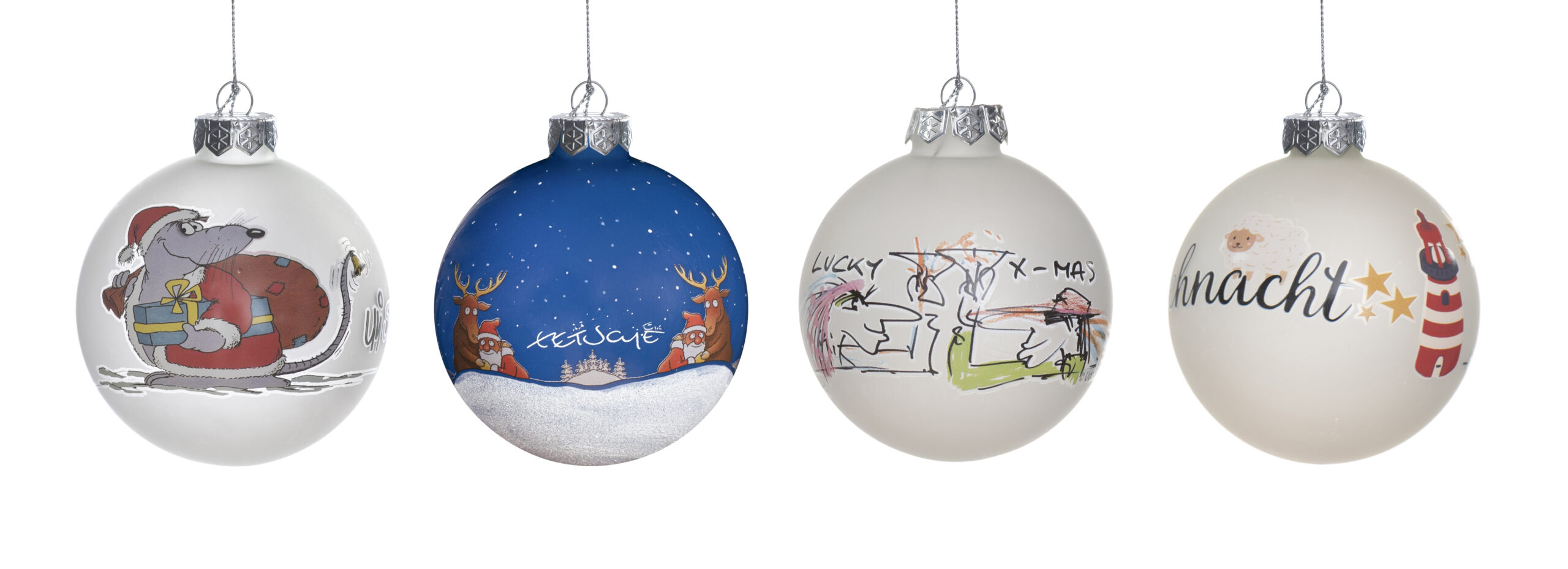 Christbaumkugel Tetsche - Elch mit Weihnachtsmann – Bild 2