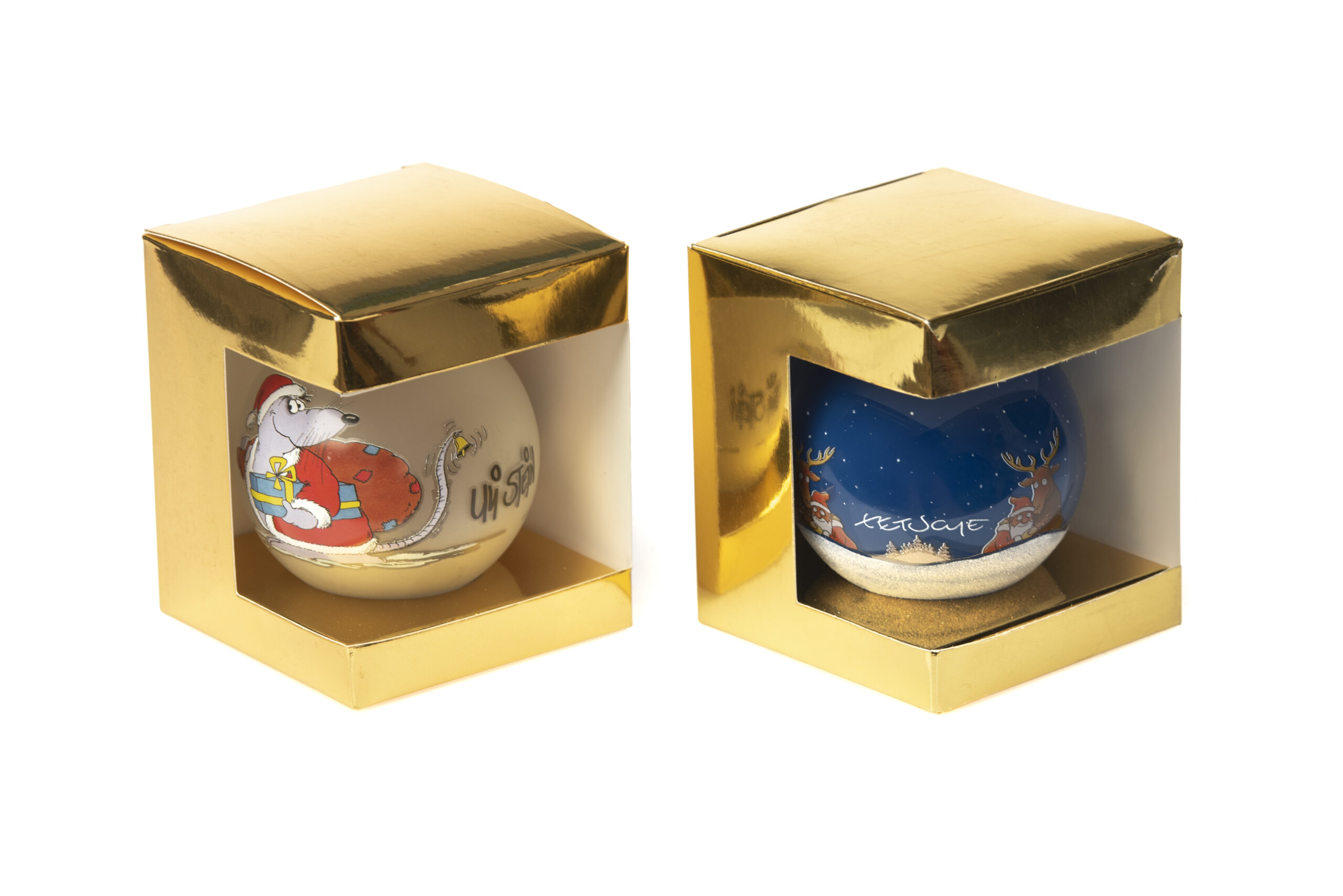 Christbaumkugel Tetsche - Elch mit Weihnachtsmann – Bild 5