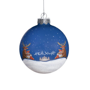 Christbaumkugel Tetsche - Elch mit Weihnachtsmann